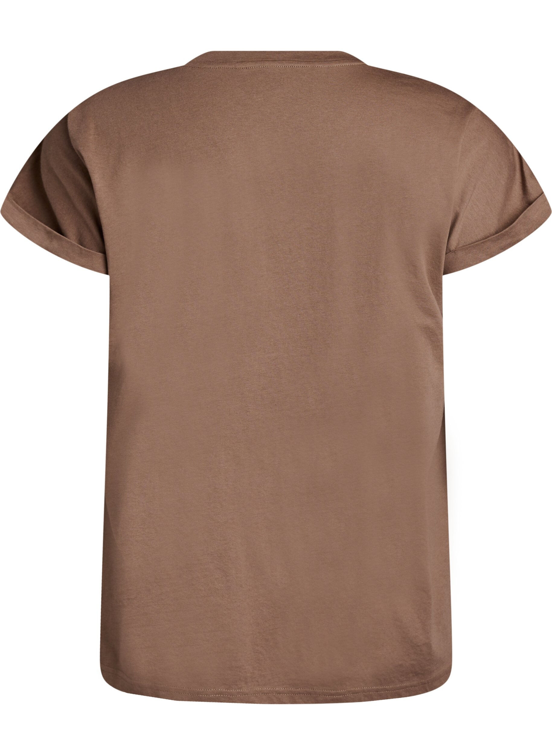 ZizzifashionShort sleeve cotton blend T-shirt, Brown, Packshot image number 1