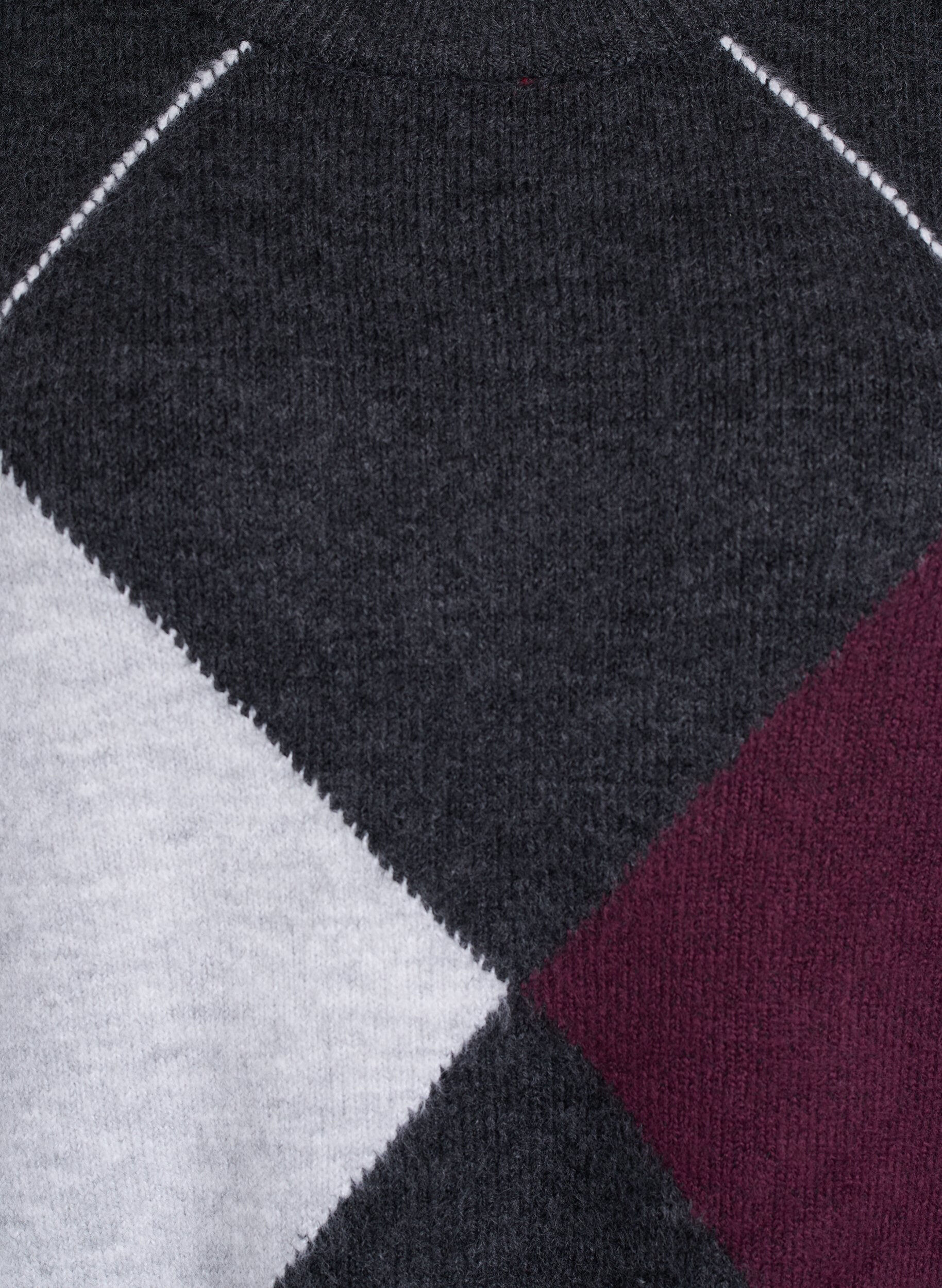 Zizzifashion Jumper with large checks and contrast sleeves, Dark Grey, Packshot image number 2