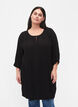 Viscose tunic with 3/4 sleeves, Black, Model image number 0