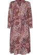 Midi dress with paisley print and elastic waist, Purple, Packshot image number 0