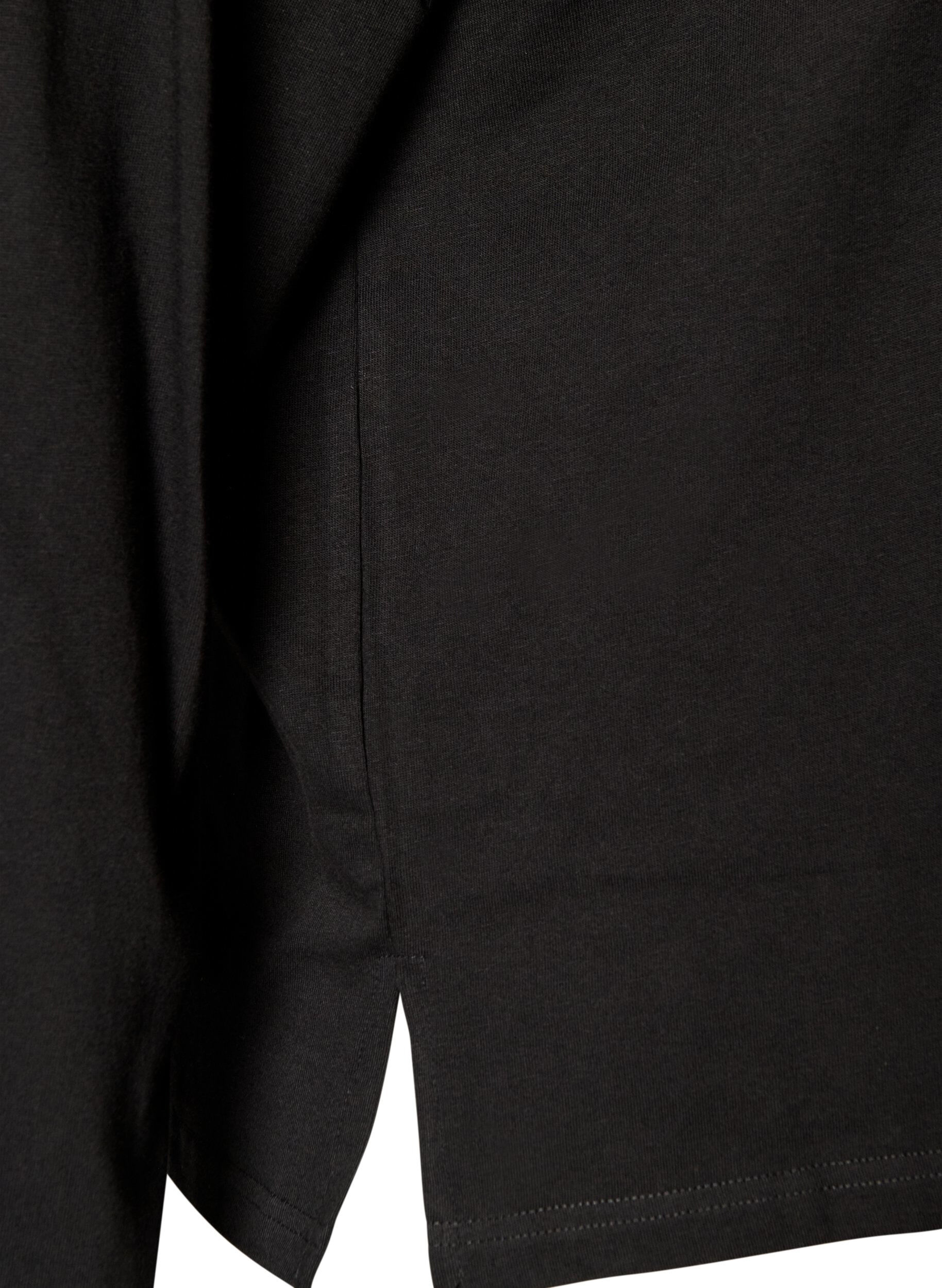 ZizzifashionBasic t-shirt with long sleeves, Black, Packshot image number 3