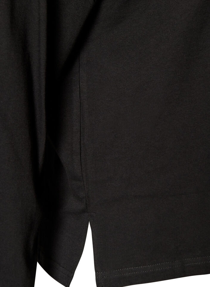 Basic t-shirt with long sleeves, Black, Packshot image number 3