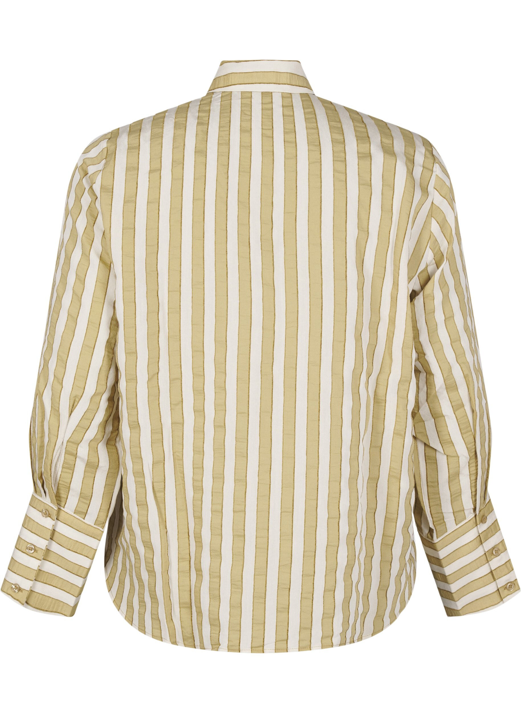 Zizzifashion Loose shirt with stripes, Green, Packshot image number 1