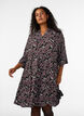 Short A-line jersey dress with an all-over print, Dark Bordeaux, Model image number 0