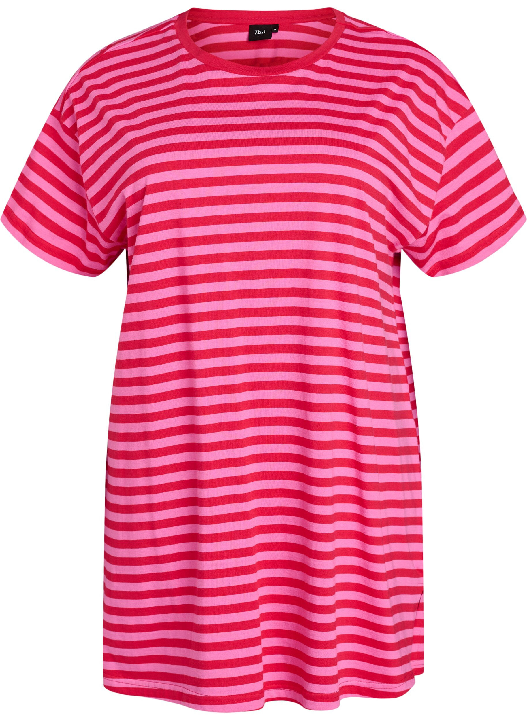 Zizzifashion Long striped night T-shirt, Pink, Packshot image number 0