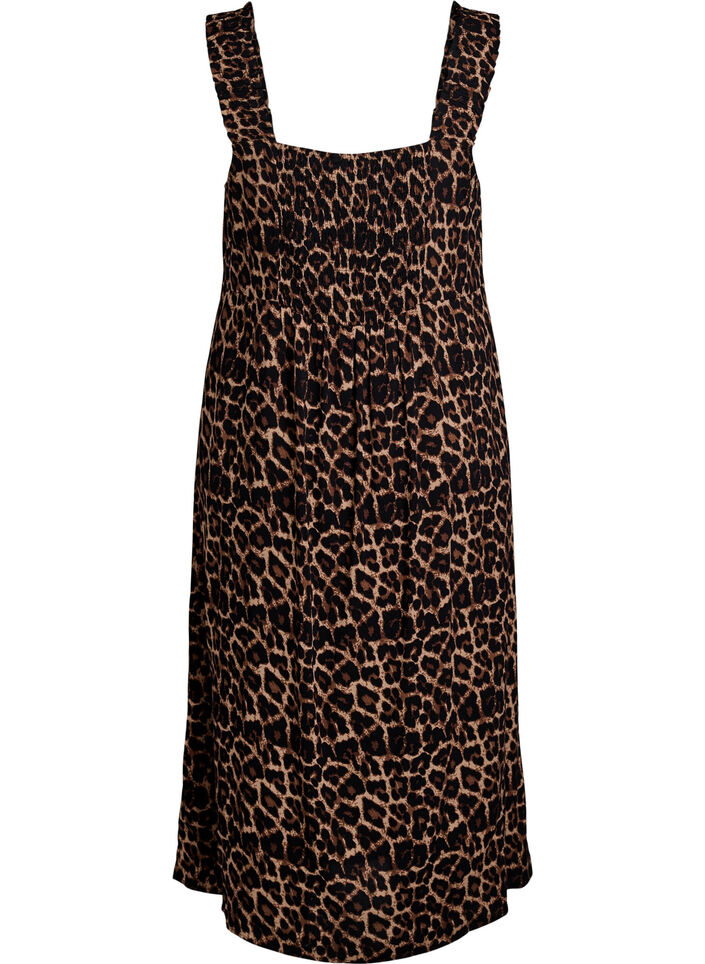 FLASH - Summer dress with wide straps, Brown, Packshot image number 1