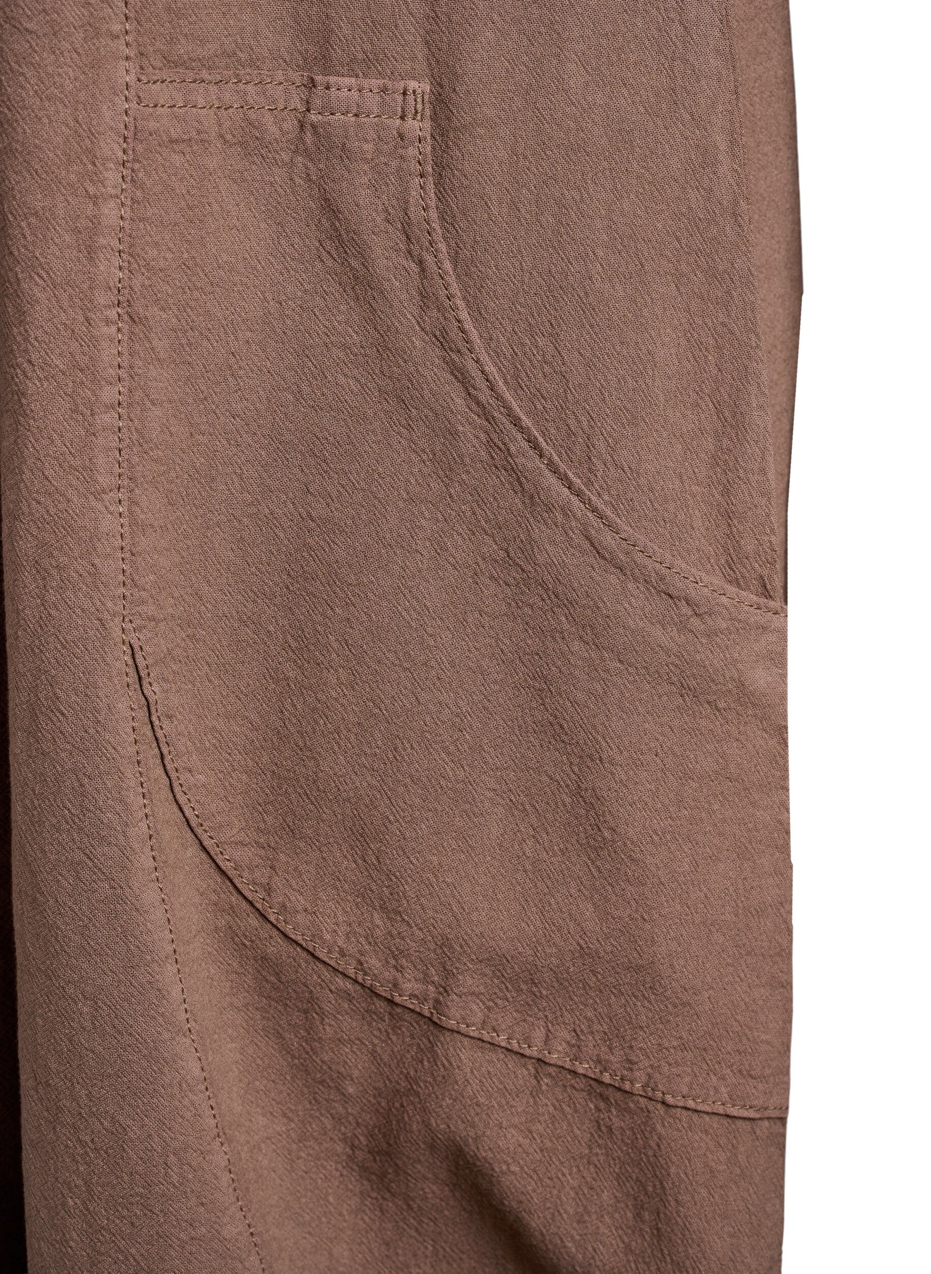 ZizzifashionShort sleeve cotton dress, Brown, Packshot image number 3