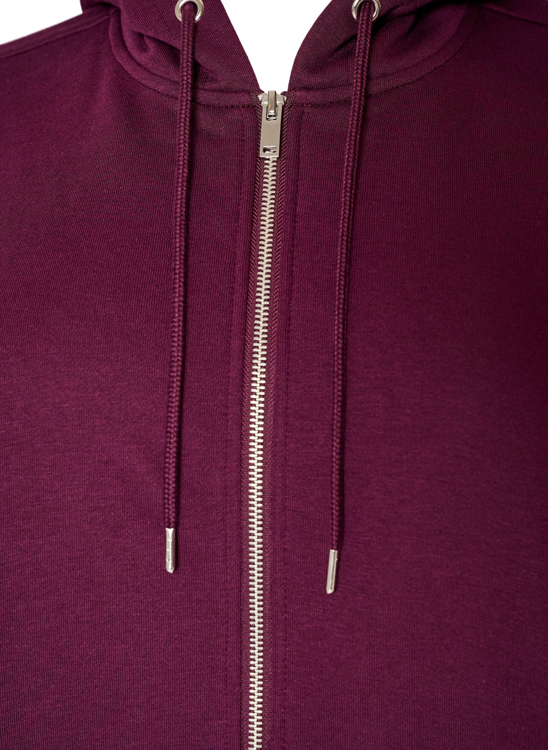ZizzifashionHooded sweatshirt with a zip and pockets, Purple, Packshot image number 2