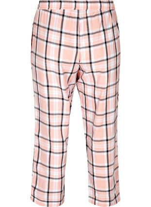 Checked cotton pyjama bottoms, Rose Smoke check, Packshot image number 1