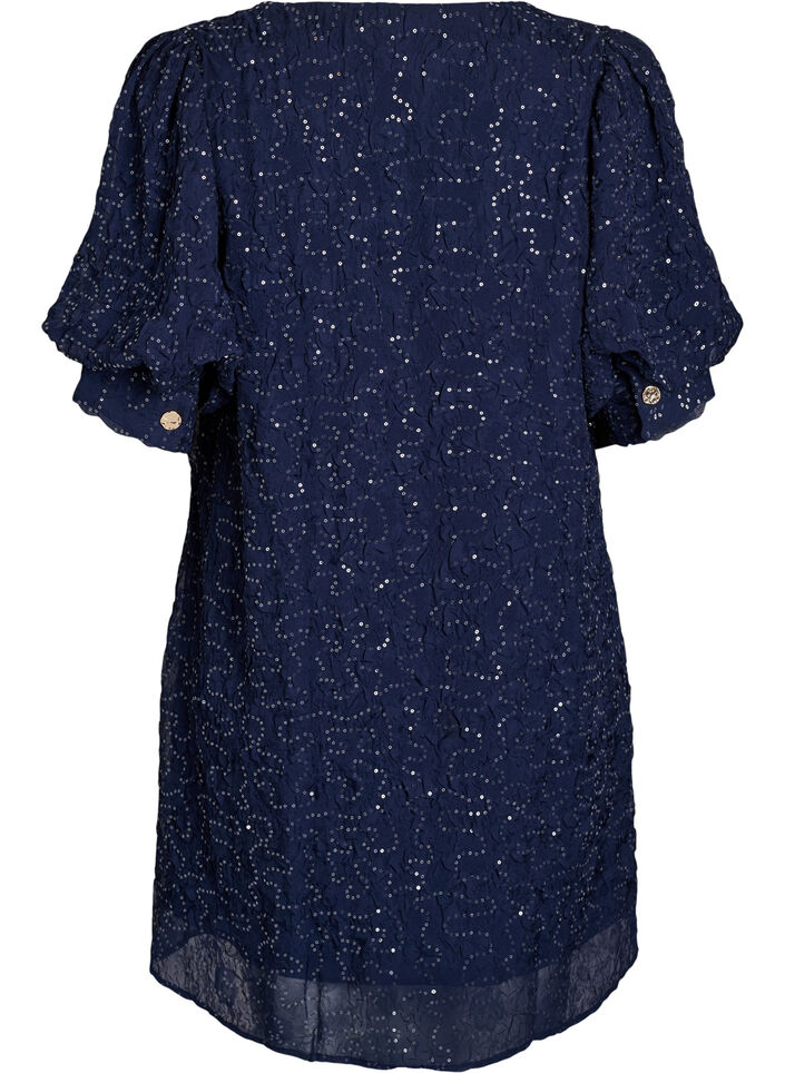 Short party dress with sequins, Blue, Packshot image number 1