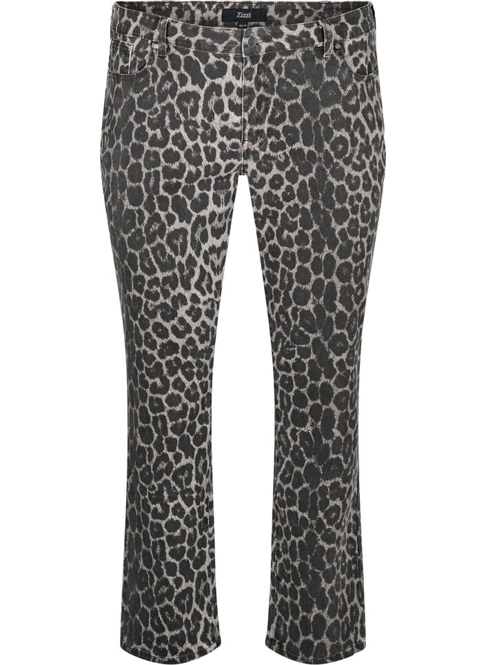 Emily jeans with leopard print, Dark Grey, Packshot image number 0