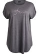 Short sleeve nightgown with text print, Black, Packshot image number 0