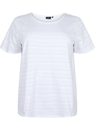 Short-sleeved cotton t-shirt, Bright White, Packshot image number 0