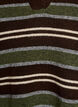 Knitted blouse with stripes and polo collar, Brown, Packshot image number 2