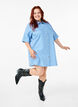 Striped tunic with buttons and chest pockets, Light Blue, Model image number 1