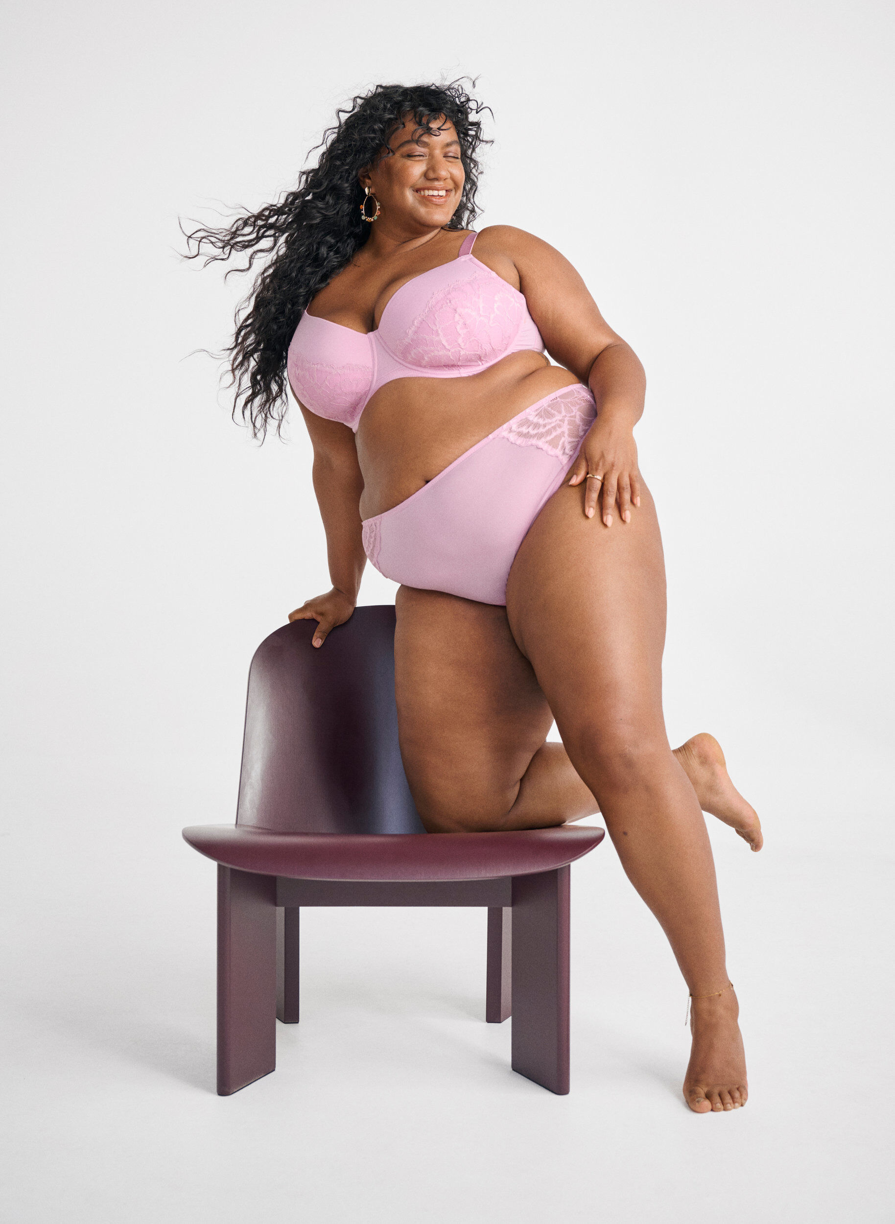 Zizzifashion G-string with lace and microfiber, Rose, Image image number 0