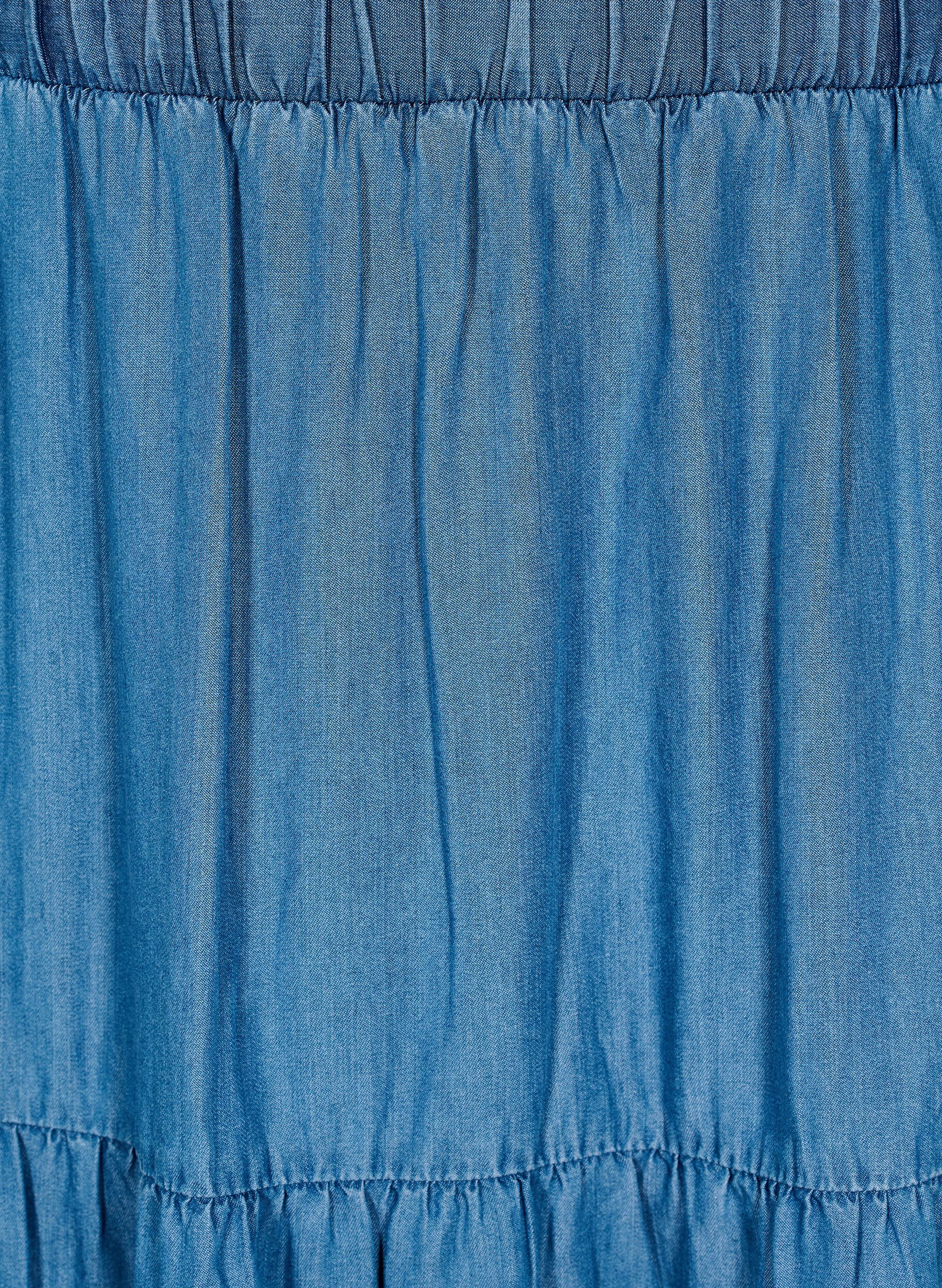 Zizzifashion Denim maxi skirt with ruffles, Blue, Packshot image number 2