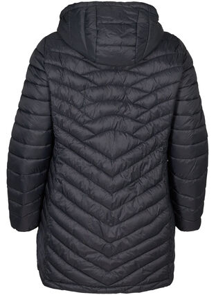 Long, quilted, lightweight jacket, Black, Packshot image number 1