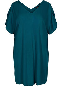 Beach dress with shoulder detail in viscose