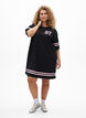 Short T-shirt dress with sporty details, Black, Model image number 1
