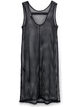 Sleeveless mesh dress with slit, Black, Packshot image number 1