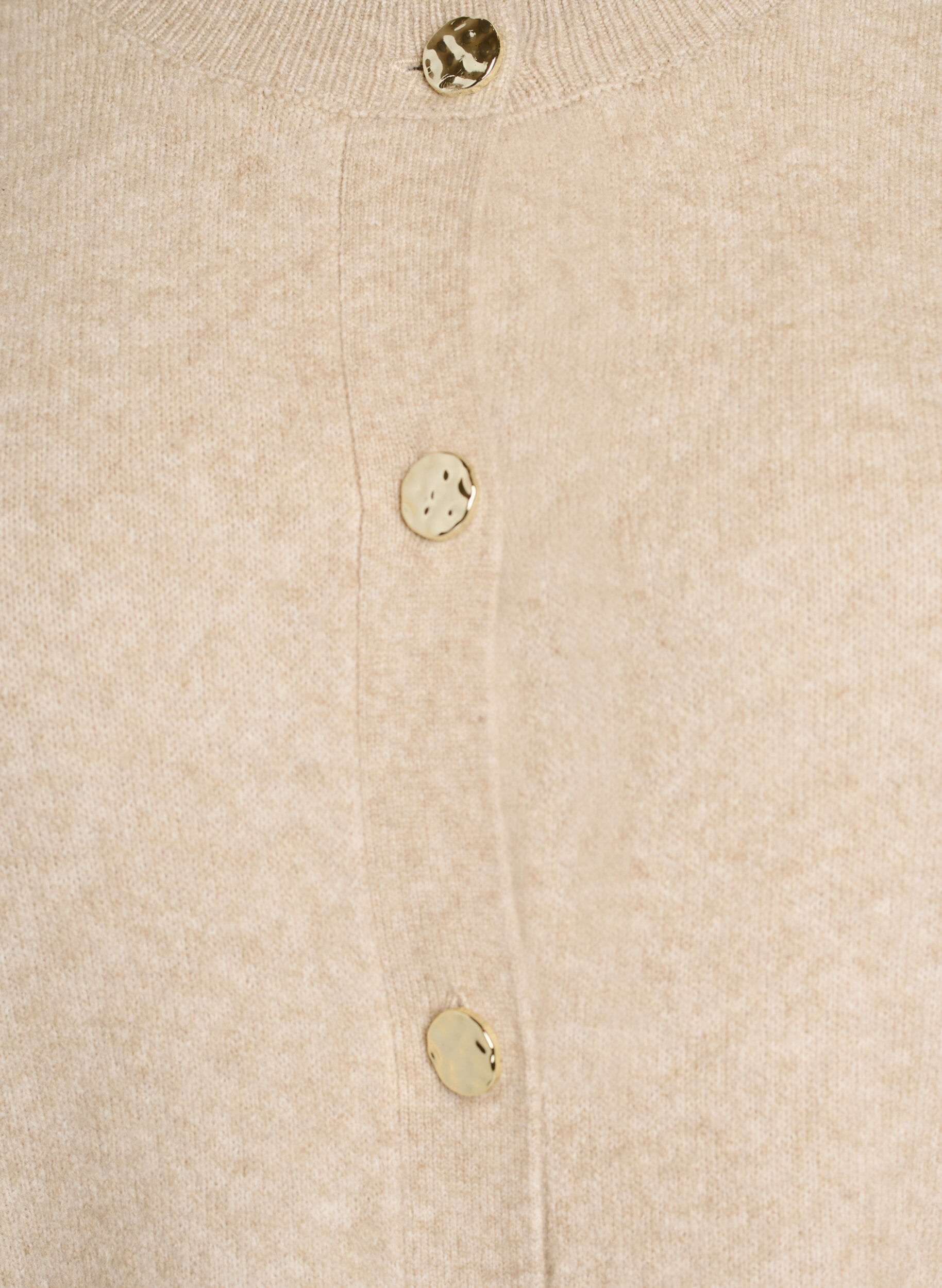 ZizzifashionCardigan in soft knit with gold-coloured buttons, Beige, Packshot image number 2