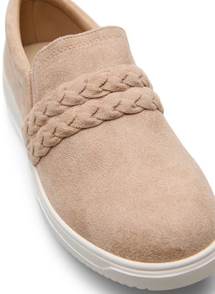 Shoes in faux suede with braided straps, Beige, Packshot image number 3