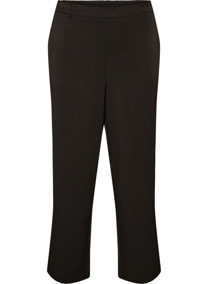 High-waisted tailored trousers with straight fit, Black, Packshot image number 0