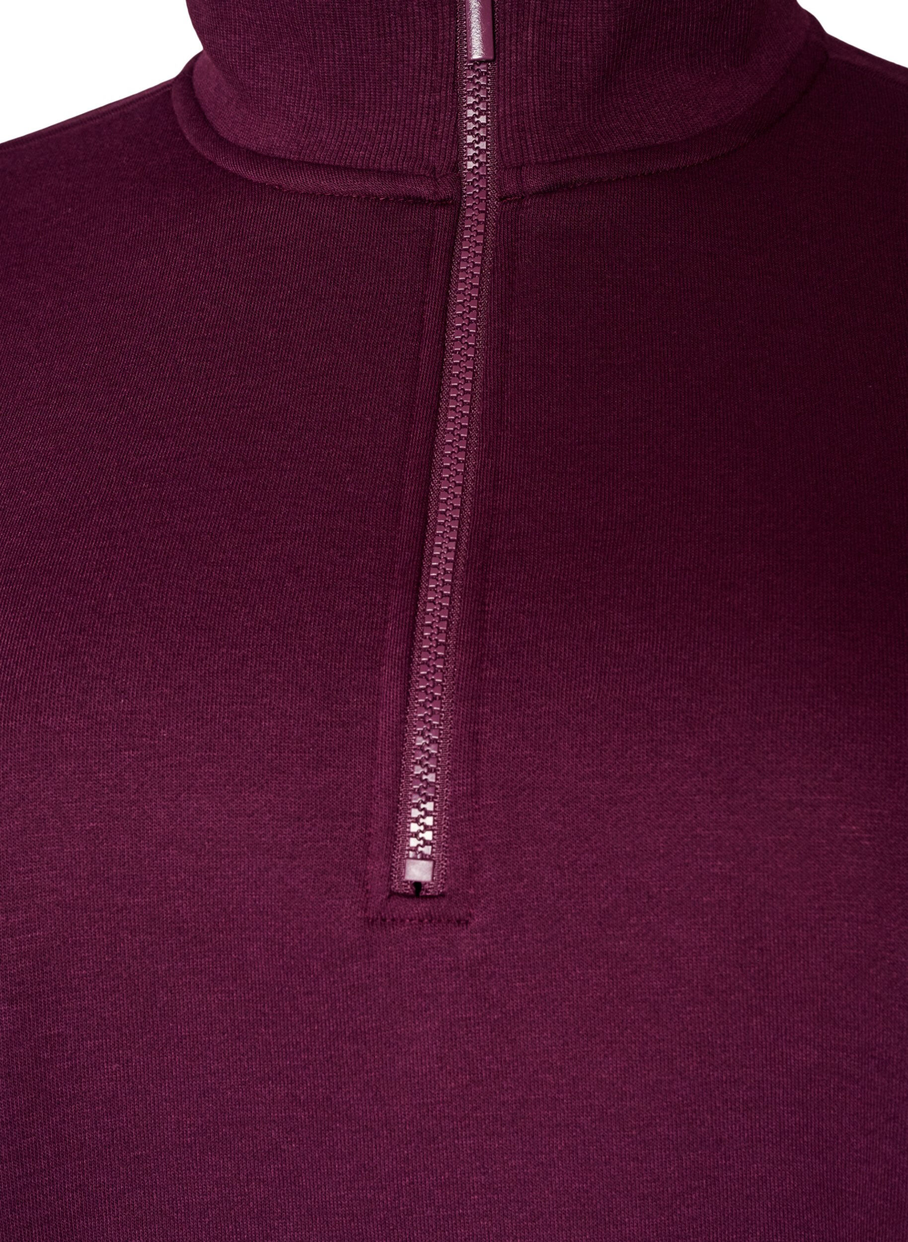 ZizzifashionSweatshirt dress with a high ribbed collar and zip, Purple, Packshot image number 2
