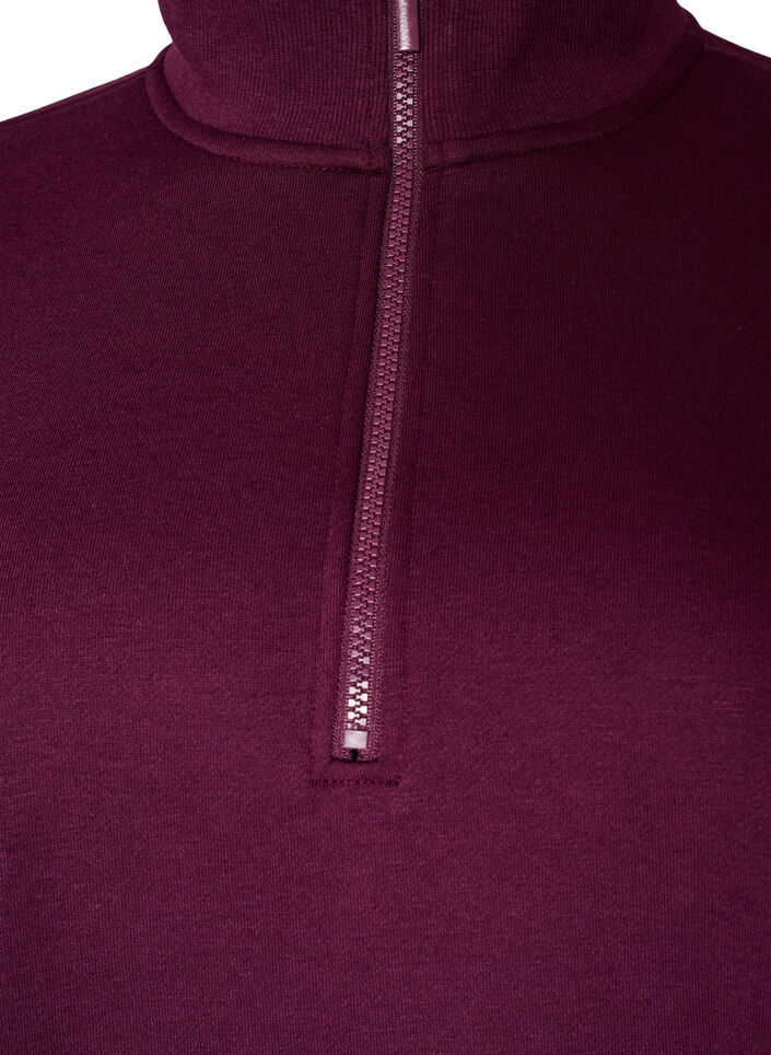 Sweatshirt dress with a high ribbed collar and zip, Purple, Packshot image number 2