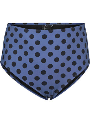 High-waisted bikini bottoms with print, Blue Indigo Dot, Packshot image number 0