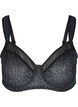 Bra  with print and mesh, Grey Leopard, Packshot image number 0