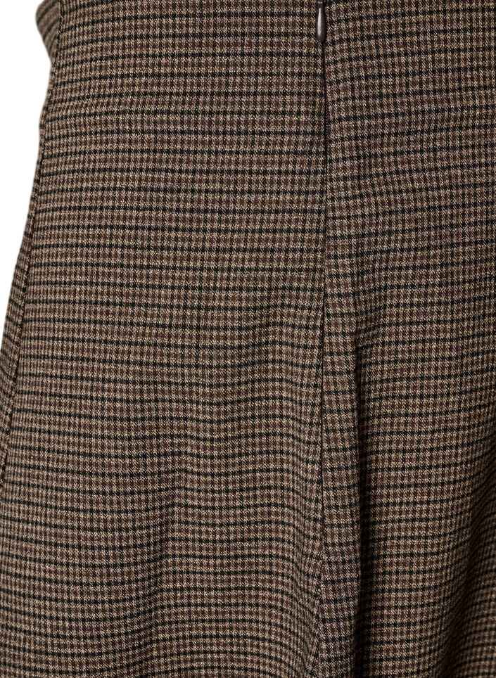 Small check A-line skirt, Brown, Packshot image number 3