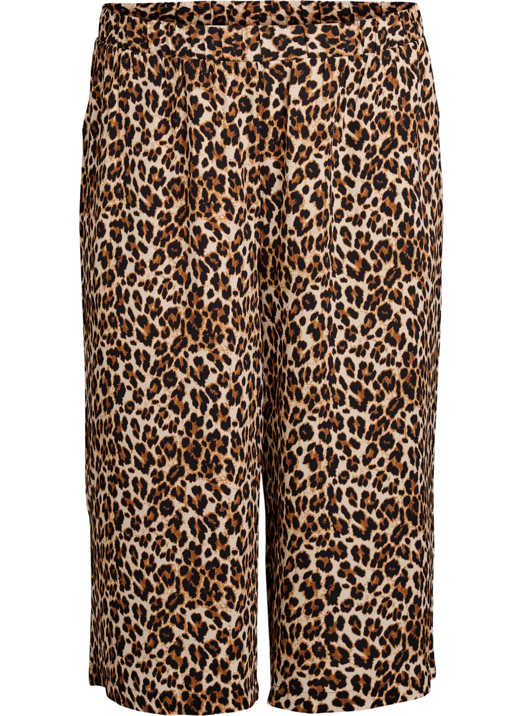Zizzifashion Culotte trousers with print, Brown, Packshot image number 0
