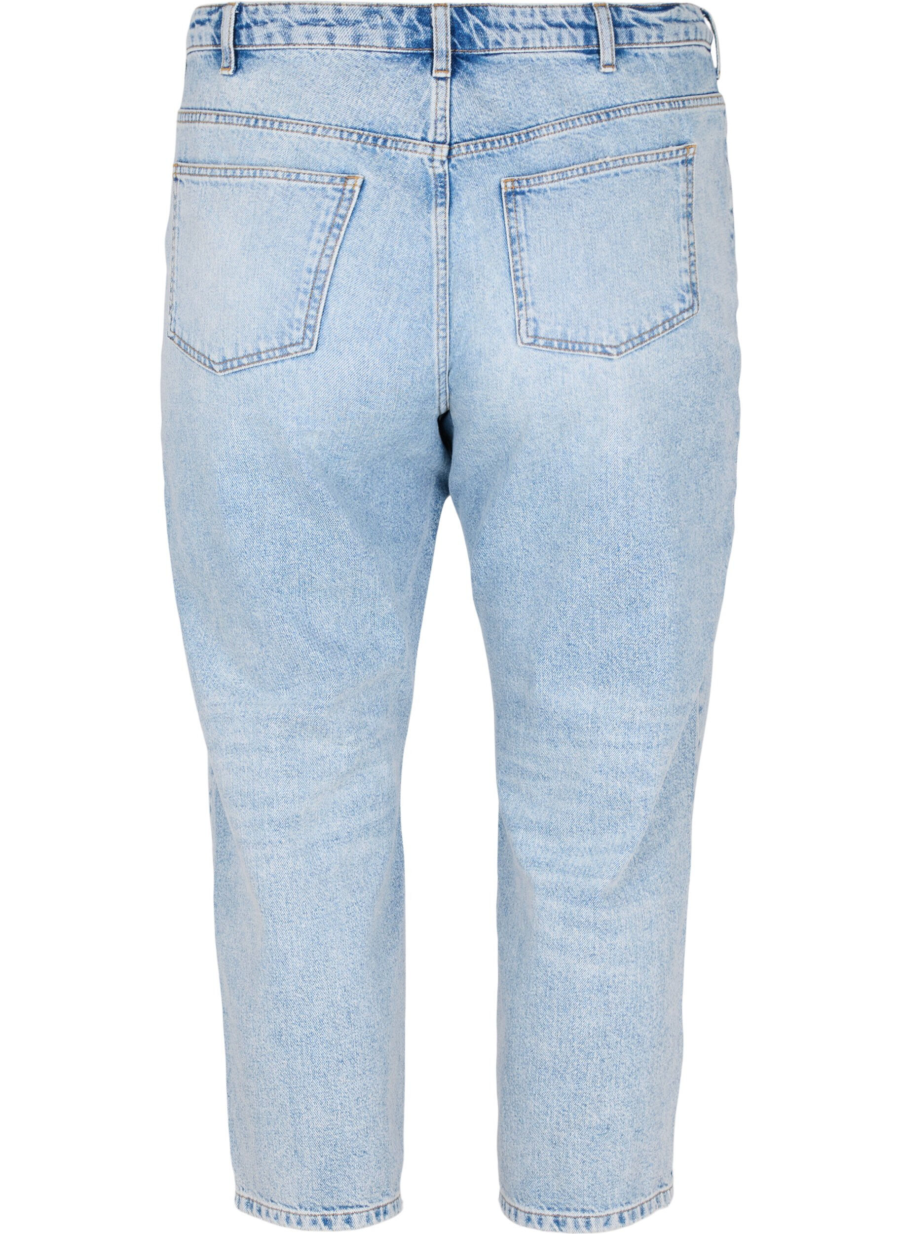 Zizzifashion Cropped Vera jeans with studs, Light blue denim, Packshot image number 1