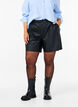 Loose faux leather shorts, Black, Model image number 2