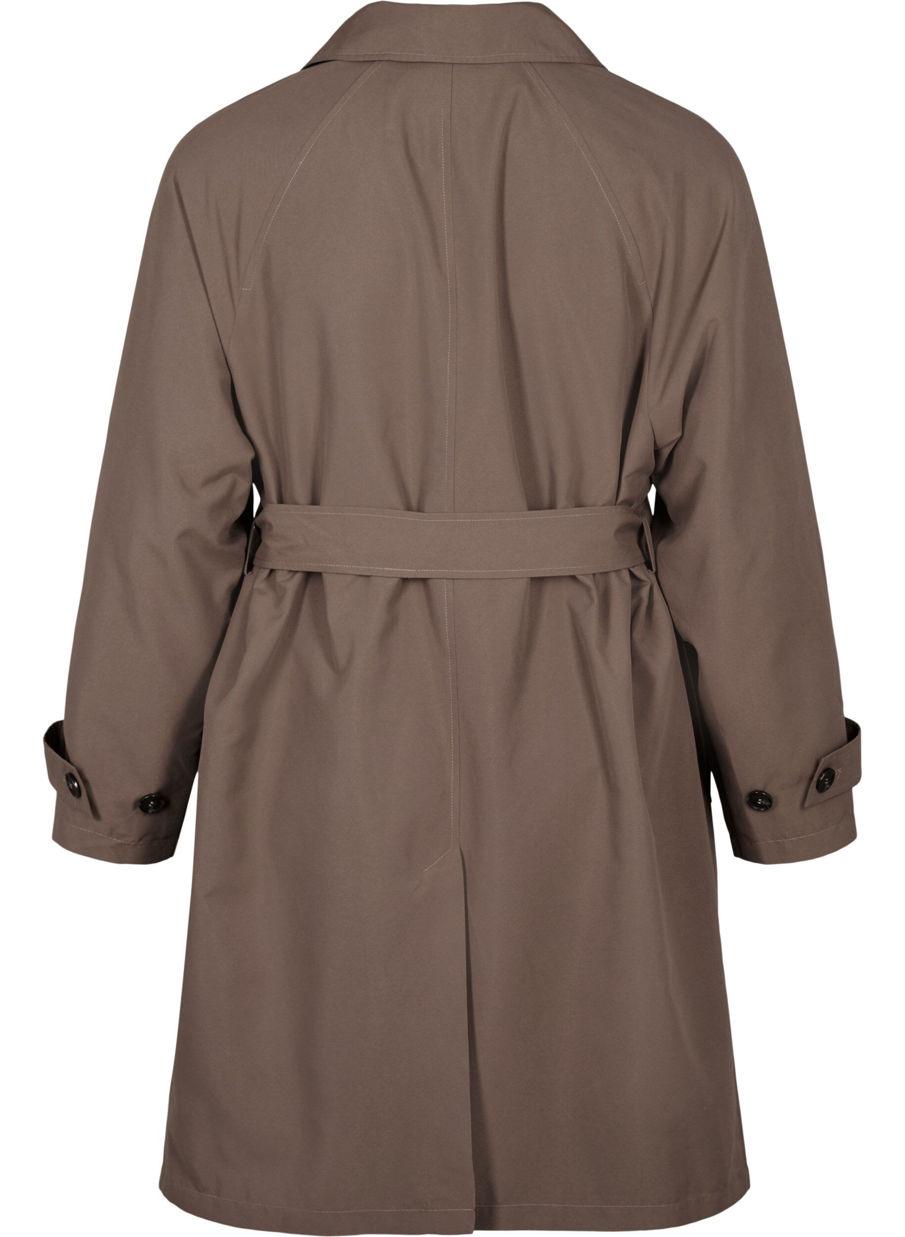 Zizzifashion Trench coat with belt and slit, Chocolate Chip, Packshot image number 1