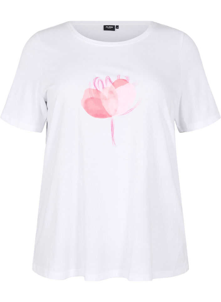 FLASH - T-shirt with motif, White, Packshot image number 0