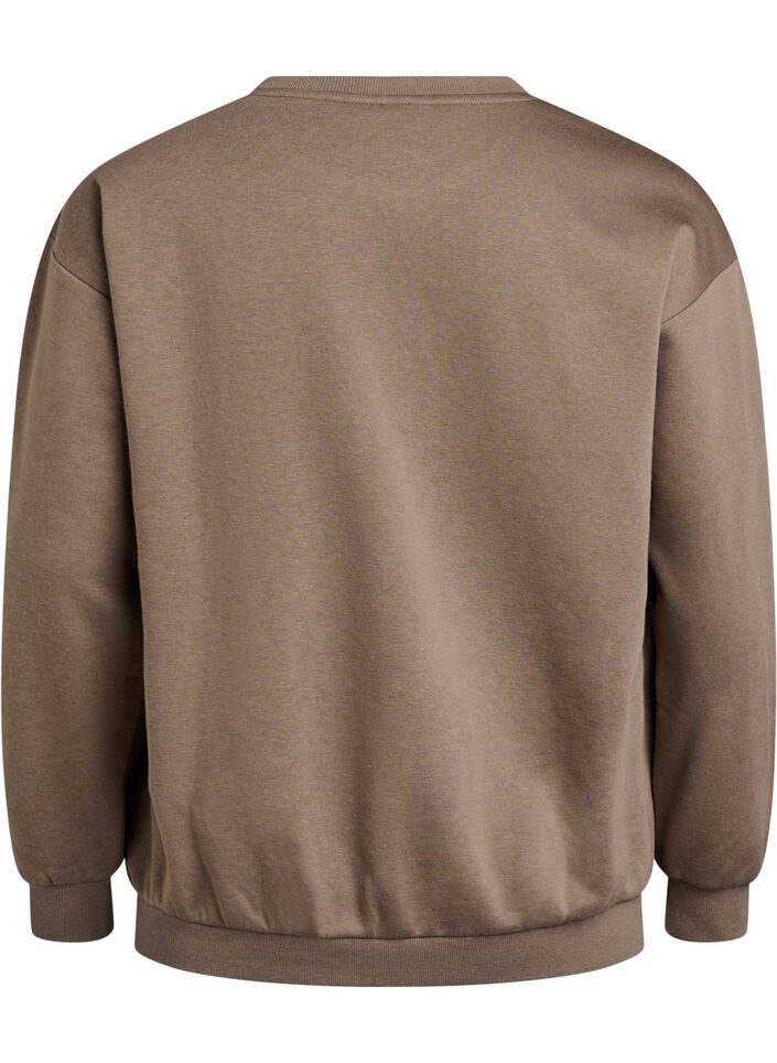 Sweatshirt with a motif, Walnut, Packshot image number 1