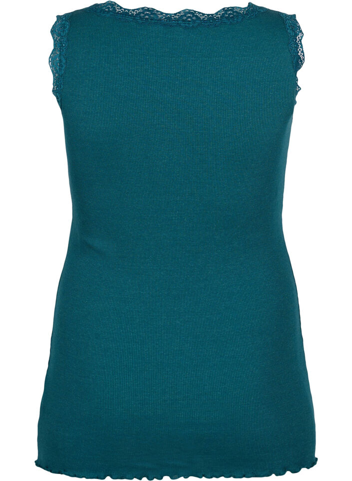 Top with lace trim, Green, Packshot image number 1