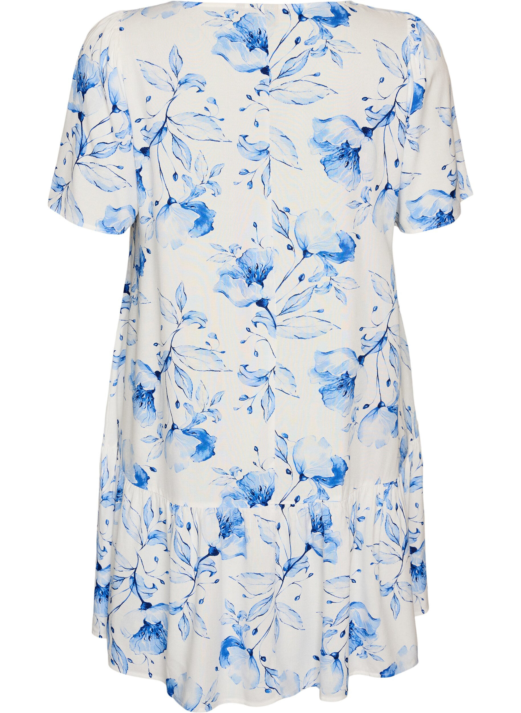 Zizzifashion Dress in viscose with cutline, White, Packshot image number 1