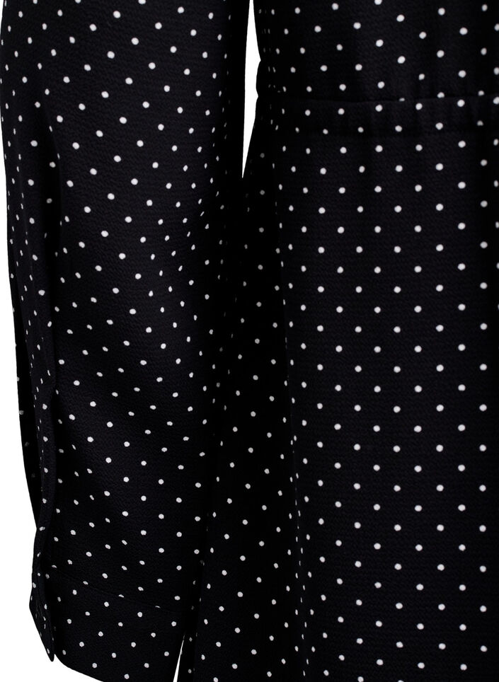 Knee-length dress with tie belt, Black, Packshot image number 3