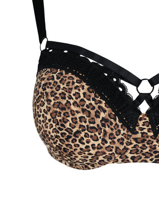 Bra with leopard print and lace, Leopard Print, Packshot image number 2