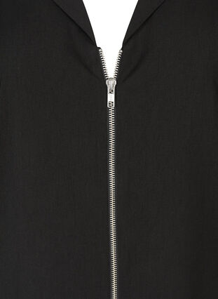 Oversized tunic with zipper, Black, Packshot image number 2
