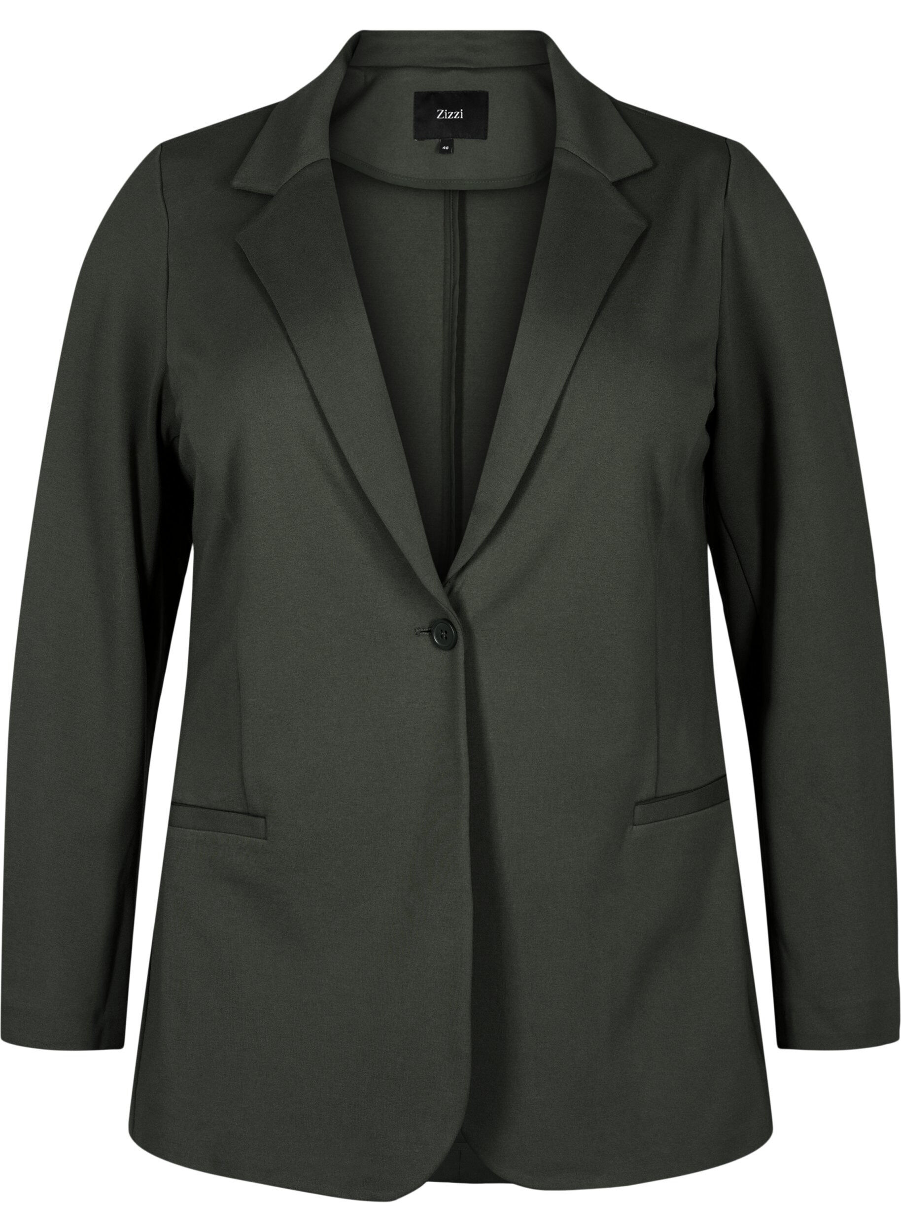 Zizzifashion Simple blazer with button closure, Green, Packshot image number 0
