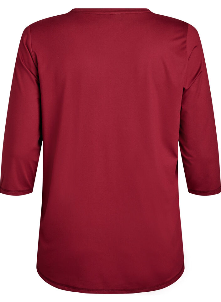 Sports top with 3/4 sleeves, Red, Packshot image number 1