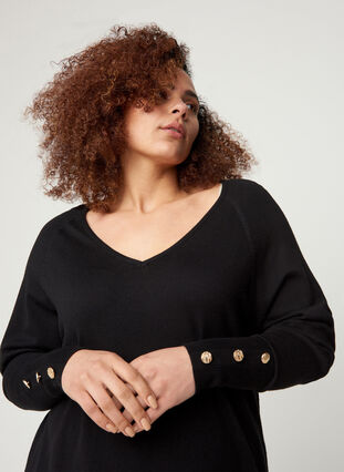 Plain-coloured knitted dress in a viscose blend, Black, Model image number 2