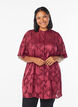 Short A-line dress with a floral print, Dark Bordeaux, Model image number 0