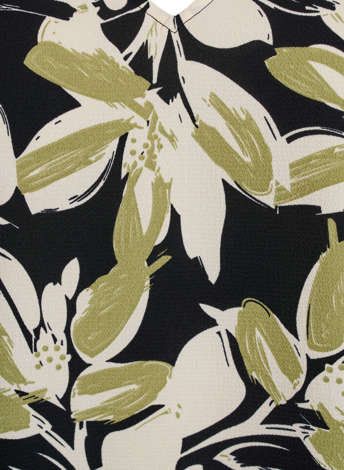 Printed top with v-neck, Black, Packshot image number 2