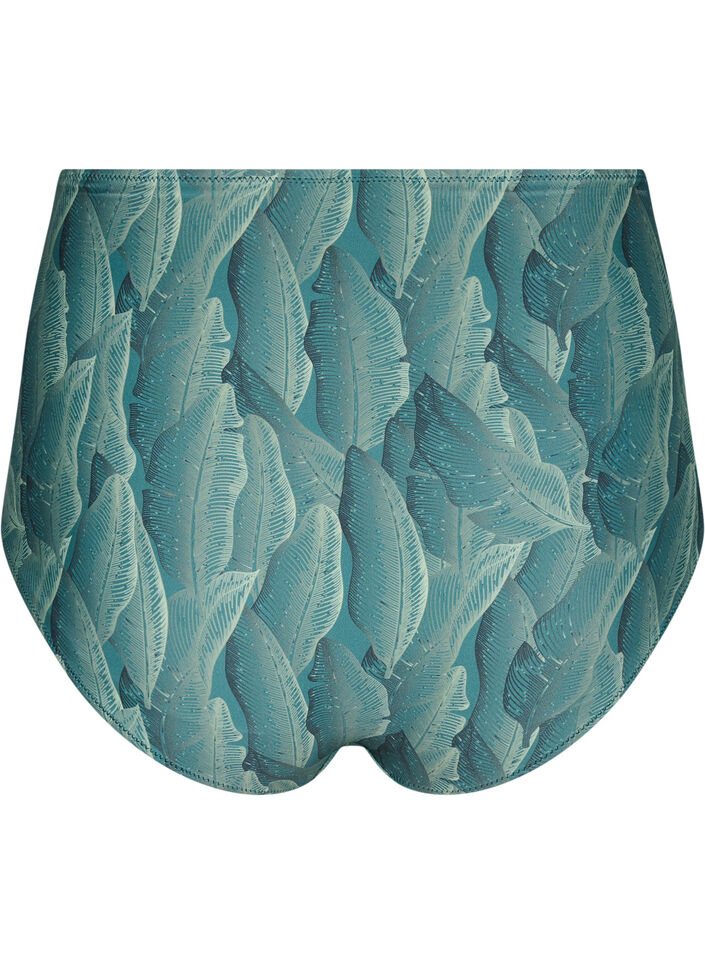 High-waisted bikini bottoms with print, Green, Packshot image number 1